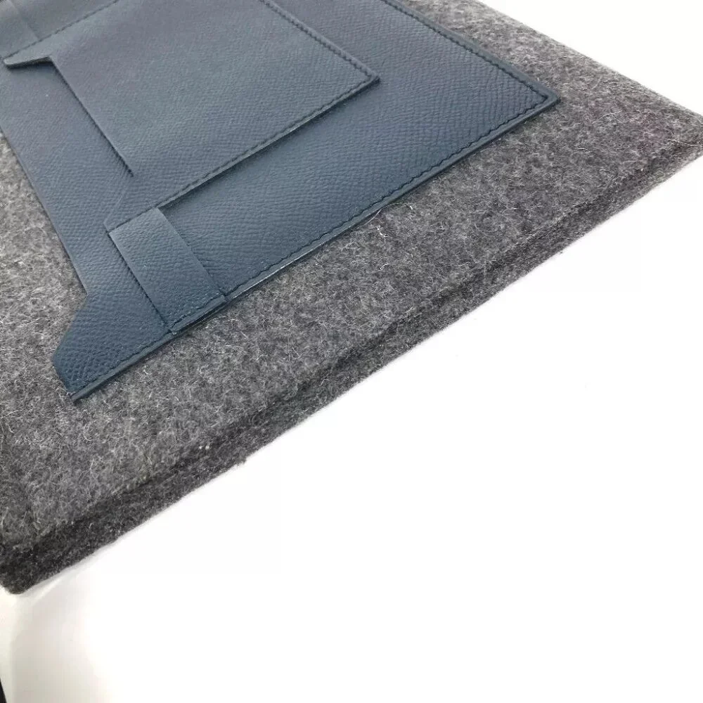 HERMES To Doo 29 Bag Pouch Bicolor Clutch bag felt / Leather gray/Navy - Picture 11 of 12